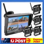 7" Digital Wireless Split Monitor BSD Truck 4x Backup Cameras Rear View Reverse