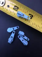 YKK Metal Blue Short Tab Slider Zipper Pull Hardware - 5 Pcs Vintage Hardware