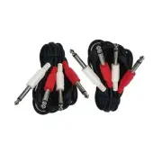 Cable Up CU/AD205 16' Dual 1/4" TS Male to Dual 1/4" TS Male Audio Cable (2-P...
