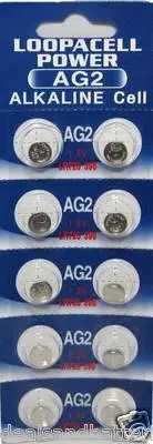 LOOPACELL AG2 396 LR726 1.5V Alkaline Cell Coin Batteries x 10
