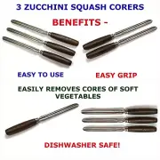 3p ZUCCHINI SQUASH CORERS Cucumber Eggplant Jalapeno Stuffed Vegetable Kitchen