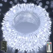 Christmas Lights Outdoor 800LED 262FT, Cool White Plug in Fairy Lights with Remo
