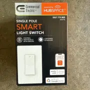 Smart Light Switch Wi-Fi Bluetooth HUBSPACE GOOGLE ALEXA Single Pole White