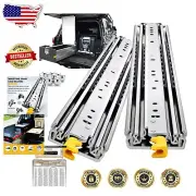 Durable 32-Inch Drawer Slides - Full Extension Side Mount with Locking Mechanism