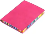 A6 Soft Leather Notebook Rainbow Edge Notebook with 100Sheets Note Book for Traveler Journal Notepad for Office School Student