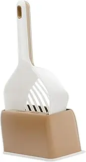 Whtkoph Cat Litter Scoop, Pet Waste Cleaning Tool, Useful Kitten, Portable Multifunctional Sand Sifter, White