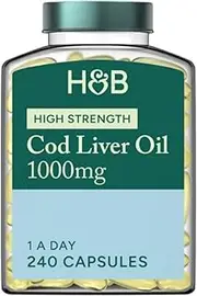 Holland and Barrett High Strength Cod Liver Oil, 1000mg, 240 Capsules