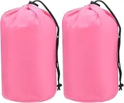 uxcell Stuff Sack [2PCS] - Waterproof Outdoor Storage Sacks Use for Backpacking & Traveling & Hiking - [Pink-5 x 10 in/ 13 x 25 CM] Ultralight Drawstring Bags