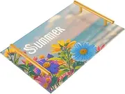 Summer Colored Daisies Beach Decorative Rectangular Tray with Handles Decorative Trays for Coffee for Jewelry Perfume for Bed Serving bandeja para Cafe Elegante