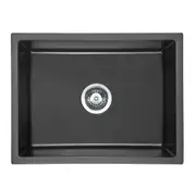 450*450*230mm BK Arcko Granite Matte Black Square Top Mount / Under Mount Single Bowl Laundry Kitchen Sink