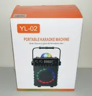 New! HLKEP Rechargeable "KARAOKE MACHINE" Wireless Microphone DISCO LIGHTS YL-02