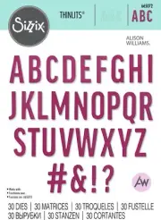 Sizzix Thinlits Bold Alphabet 30PK set #665072 Retail $22.99 by Alison Williams