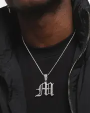 [SAINT MORTA] Saint Morta Gothic Iced Letter Pendant Iced White Gold - Size W W Iced White Gold
