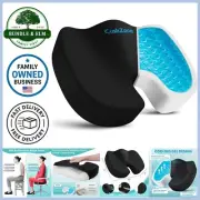 Cooling Gel Memory Foam Office Chair Seat Cushion Large Back Sciatica Support