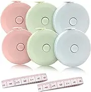 6 Packs Retractable Tape Measure + 2PCS Soft Measuring Tape for Body Measurements(60-Inch), Premium Sewing Tape Double Scale Vinyl Ruler for Weight Loss Medical Tailor Fabric Cloth Knitting Craft