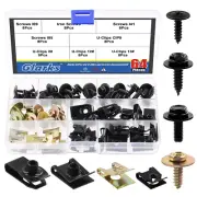 Glarks 64Pcs U-Clips and Body Bolts Screws Assortment Kit 8 Sizes Auto Car Cl...