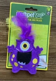 NWT MULTIPET CAT TOY CAT MONSTER WITH CATNIP PURPLE
