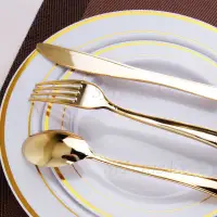 在飛比找蝦皮購物優惠-🍹S派對🍹仿不鏽鋼餐具金色/玫瑰金色系列刀叉  免洗餐具 p