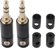 YINETTECH 2PCS 3.5mm Stereo Male Jack Plug Replacement Part 3 Pole Audio Connector Solder Adapter for Headphone DIY