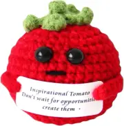 Cute Positive Funny Potato Head with Card 3Inch Mini Crochet Knitted Cheer up Cr