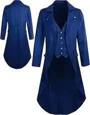 [KEOYA] Men's Steampunk Gothic Jacket Vintage Medieval Victorian Vampire Frock Coat Formal Renaissance Halloween Tailcoat