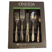 ONEIDA Mooncrest 45-Piece Flatware Set Service for 8 Silver 45 Piece