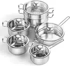 "11-Piece Stainless Steel Cookware Set, Non-Toxic, Induction-Compatible, Include
