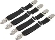 Straight 4Pcs Adjustable Bed Sheet Fasteners Suspenders Elastic Sheet Band Strap