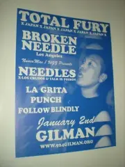 Poster - Total Fury ( japan ) bay area gig punk thrash hardcore band A