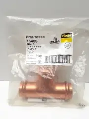 Viega 15488 ProPress Bull Head Copper Tee 1"×1"×1-1/4" P×P×P Zer0Lead (1pc)