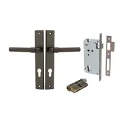 Iver Helsinki Door Lever on Rectangular Backplate Entrance Kit Key/Key