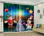 3D Star Snowman O02 Christmas Photo Curtain Printing Fabric Window An