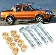 Qiilu Door Hinge Pin Bushing Kit Metal Heavy Duty Door Mount 3 Holes for Navara D22 Frontier UTE Pickup Truck 1997-2005