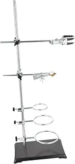 OSOLADY Laboratory Retort Stand Metal Rack with Brackets Support for Physics Chemistry Experiments Compact Detachable Design Stable Base for Beakers