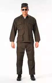 Police Security Black SHIRT Law Enforcer Rip-Stop BDU Uniform Cotton SWAT-CLOTH