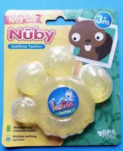 INFANT NUBY SOOTHING YELLOW MASSAGES STIMULATES TEETHER 3+MONTHS NEW BPA FREE