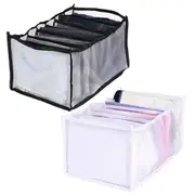2pcs 7-Grids Pants Drawer Organizer Divider Mesh Storage Bag Pants Drawer Organizer