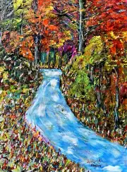 Marvelous Arthur Kinslow Orginal Painting "The Little Babbling Brook" Signed COA