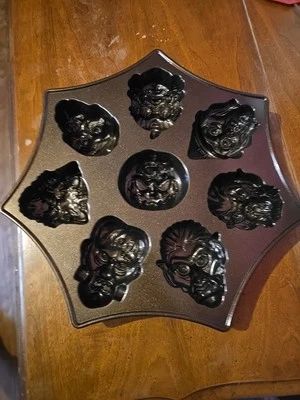 Nordic Ware Nonstick Monster Mask Cakelet Pan Halloween Cake Pan