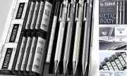 0.7mm Mechanical Pencil Set with Case - 4PCS Metal Mechanical Pencils, 8 0.7MM