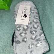Secret Treasures Leopard Low Cut Cozy Socks 3 Pair Shoe Size 4-10 New