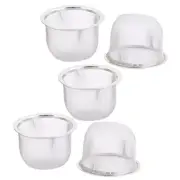 Stainless Steel Round Mesh Tea Leaf Spice Teapot Filter Strainer 75mm Dia 5pcs