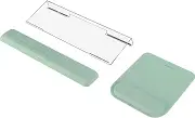 MOSISO Computer Keyboard Stand & Mouse Pad with Wrist Rest, Ergonomic Massage Wrist Rest Set, Easy Typing Working Acrylic Clear Keyboard Stand for Office Home, Antique Green