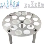 Azxhilarate Chess Piece Holder for DIY Silicone molds for Resin, Accessories for DIY Game Kit, Aluminum Alloy Stand for epoxy Resin molds, 1 Holder and 5 Legs (Stand Only), Silver