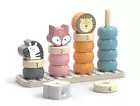 Geometric Wooden Animal Stacker, Stacking & Nesting Educational Stacking Tower