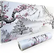 Gaming Mouse Pad XL XXL with World Map, Desk Mat & Large Keyboard Mat 3MM Anti Slip and Waterproof Rubber Mouse Pad (Japanese Cherry Blossom)