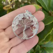 Moonstone Tree of Life Pendant & Meaning Card "GENUINE GEMSTONES"