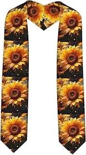 [SKKNT] Sunflower Beauty Print Graduation Shawl Stole For Academic Commencements Honor Sash Congratulations Gift