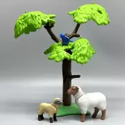 Playmobil Sheep Adult Female Baby Lamb Grass Farm Outdoor Tree Landscape Scene
