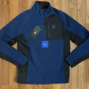 Spyder Outbound Half Zip Men's Large 1/2 Zipper Pullover Sweatshirt Blue New